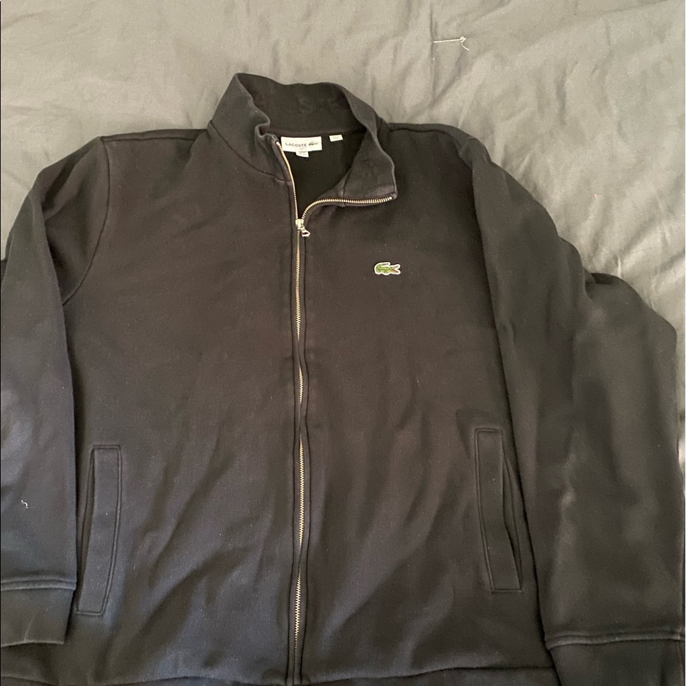 Mens Lacoste black sup up sweater